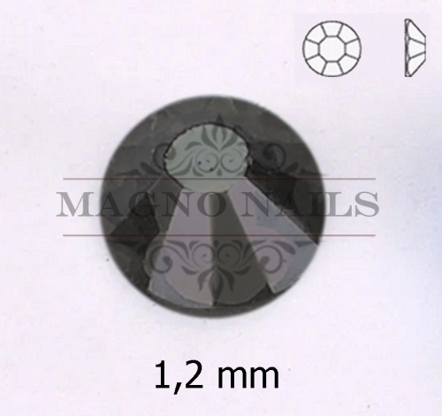 Glas Ministrasssteine rund - Jet Hematite Nail Art Nails Nagel Nögel Nailart